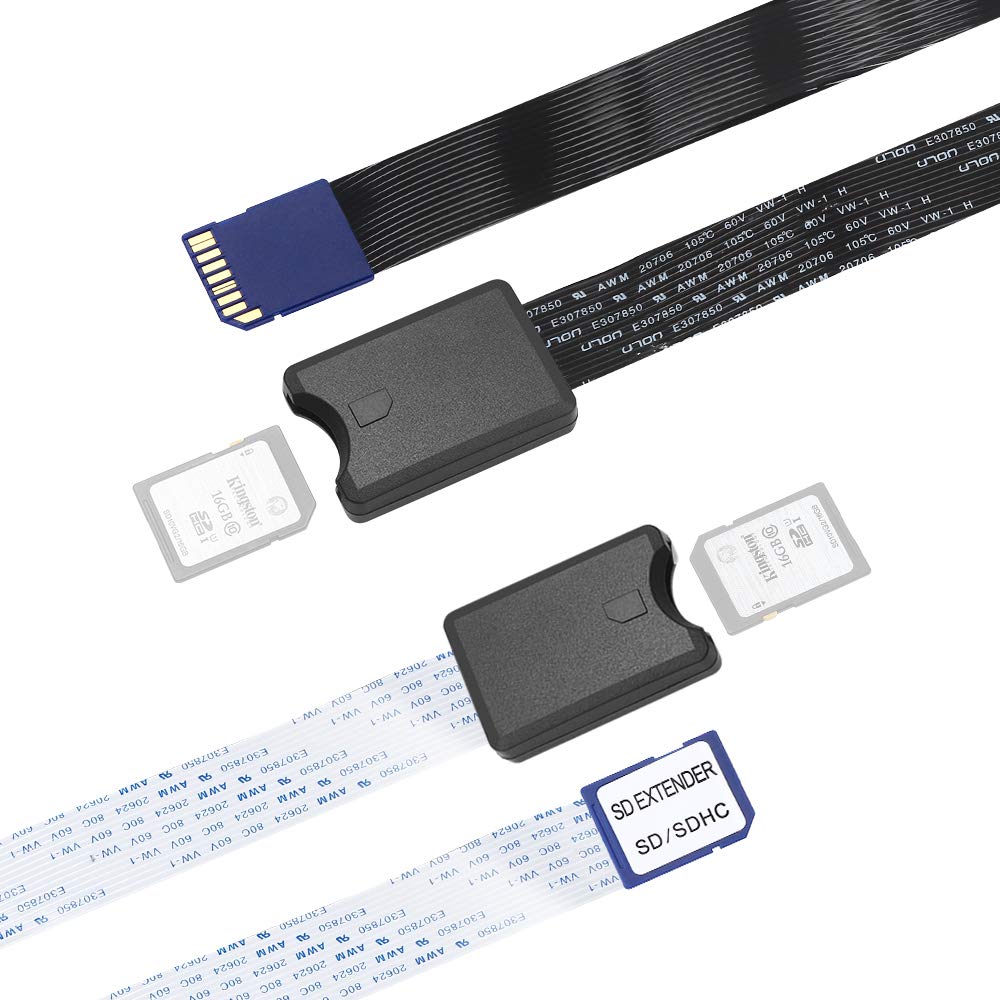 [Australia - AusPower] - Electop SD to SD Card Extension Cable SD Extender Adapter Flexible Memory Card SDHC of 4/8/16/32/64GB Compatible with SanDisk SDXC,Kindle,3D Printer,Raspberry Pi,Arduino GPS,TV SDHC(SD to SD) 