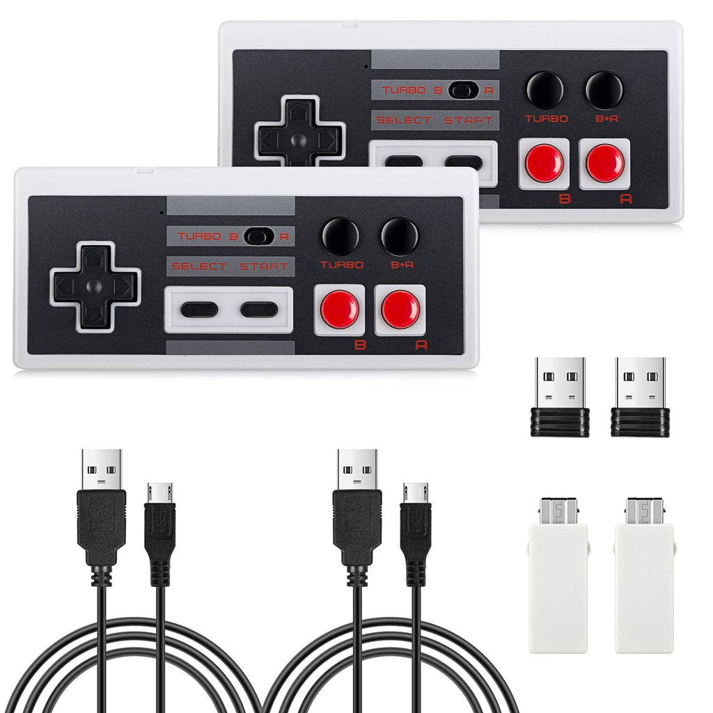 [Australia - AusPower] - 2 Pack Wireless Controller, AGPTEK Classic Controller Wireless for Nintendo Classic Mini Edition and PC,No-Wired Gamepad Joypad Support Windows 
