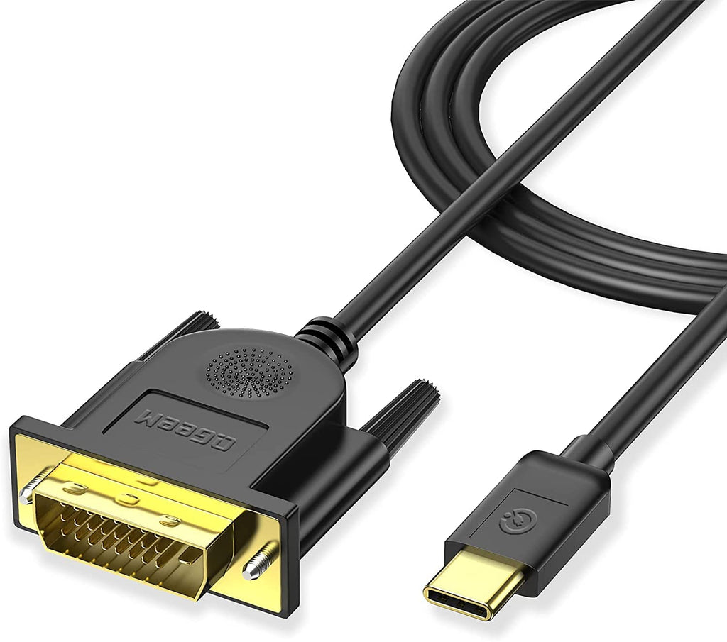 [Australia - AusPower] - QGeeM USB C to DVI Cable Adapter, 4K@30Hz Thunderbolt 3 to DVI 4FT USB 3.1 Type C to DVI(24+1) Male 4K@30Hz Cable Compatible with 2018 MacBook Pro, Surface Book 2, Dell XPS 13, Galaxy S10 (1.2M) USB-C to DVI 4ft 