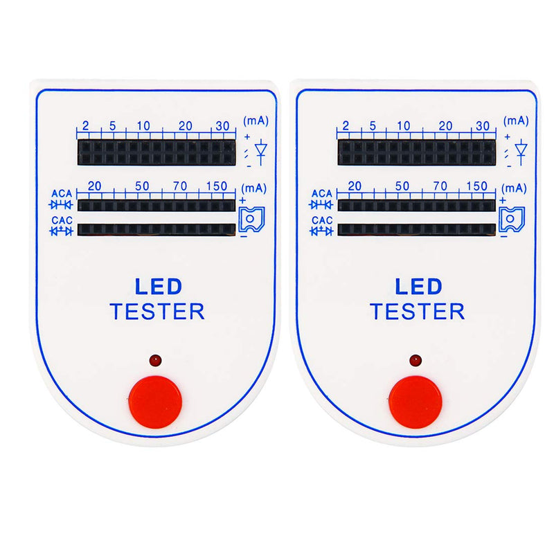 [Australia - AusPower] - HiLetgo 2pcs LED Test Box Tester 2~150mA Mini Handy for Light-Emitting Diode Lamp Bulb Battery Tester Handy Device LED Tester 