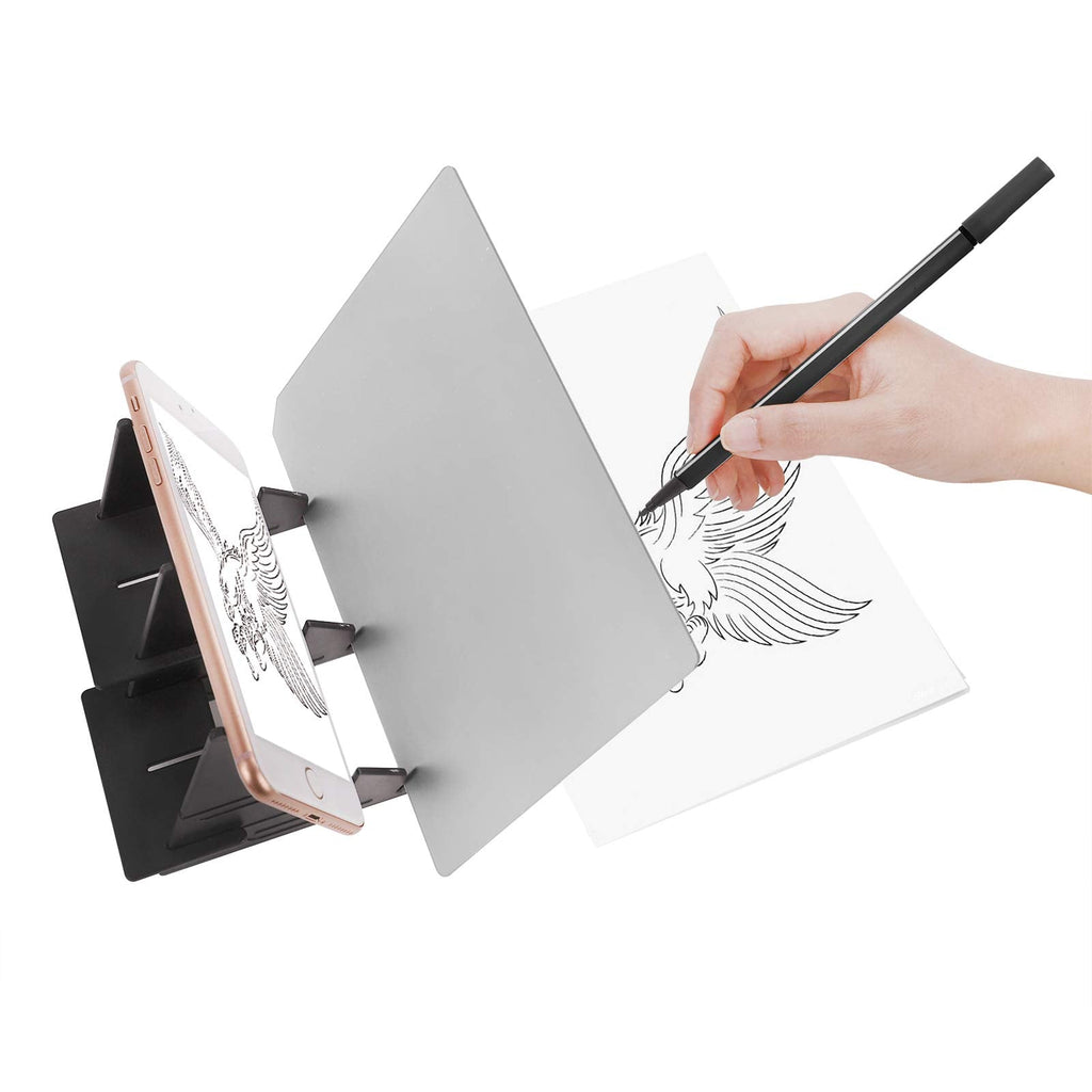 [Australia - AusPower] - DIY Drawing Tracing Pad Optical Projector Painting Copy Board Mirror Reflection Projection Tracing Plate Board Comic Tracer Art Stencil Tool with Phone/Pad Xmas Gift for Kids,Students,Sketching 2# 