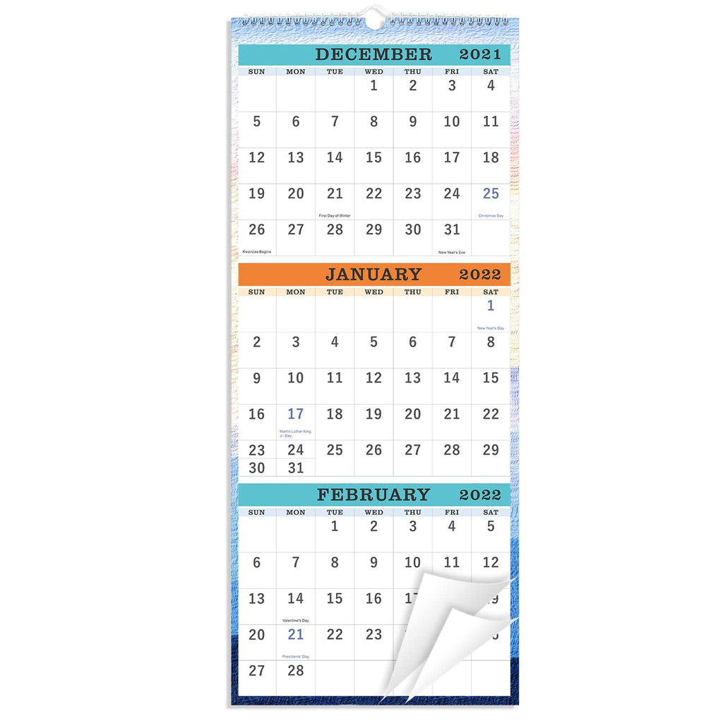 [Australia - AusPower] - 2022 Wall Calendar - 3-Month Display Vertical Calendar, Calendar Planner 2022, 11" x 26", Large, Lay- Flat, December 2021 - January 2023, Perfect for Your Busy Schedule 