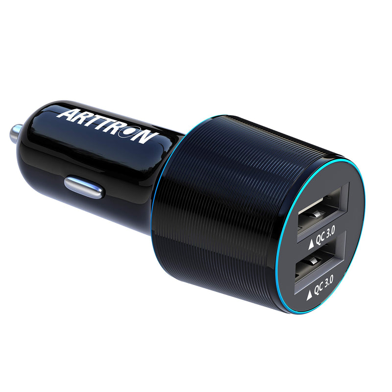 [Australia - AusPower] - 12V-24V Car Lighter USB Charger, Quick Charge 3.0 34W Dual USB Car Charger Adapter,Compatible with iPhone 12/11/XS/Max,Samsung Galaxy S10/S9/S8 etc.Fit for 12V Cigarette Lighter Socket. 