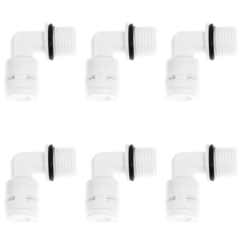[Australia - AusPower] - ZRM&E 6pcs Pipe Fitting 1/4" External Thread to 1/4" Tube Elbow Quick Connect Water Tube Connector for RO Water System/Water Filter/Water Purifier Tube Fitting 