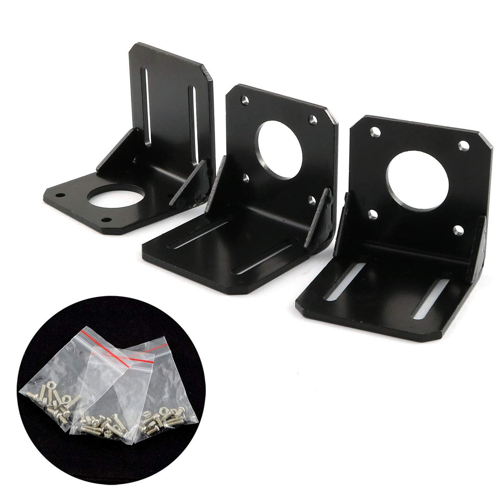 [Australia - AusPower] - ZRM&E 3PCS 42 Stepper Motor Mounting Bracket Holder L Shape Fixed Seat Stepper Motor Mount Stand with Mounting Screws 