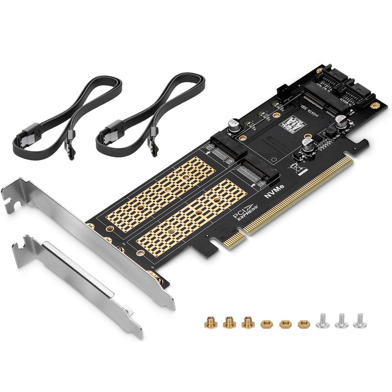 [Australia - AusPower] - 3 in 1 NGFF and mSATA SSD Adapter Card, Electop M.2 NVME to PCIE/ M.2 SATA SSD to SATA III/ mSATA to SATA Converter, Support 2280/ 2260/ 2242 /2230 Host Controller Express Card 