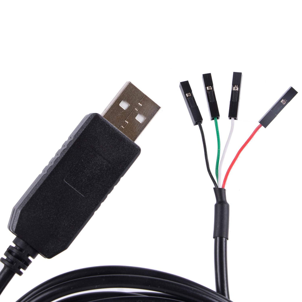 [Australia - AusPower] - USB to TTL Serial 5V 3.3V Adapter Cable TX RX VCC GND Pinout with 4 Pin 0.1 inch Pitch Female Socket FTDI Chip for Windows 10 8 7 XP Vista Android Mac OS (Logic 3.3V Level) Logic 3.3V Level 