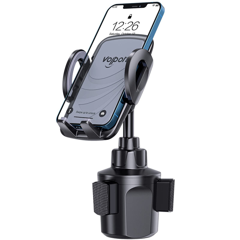 [Australia - AusPower] - Car Cup Holder Phone Mount, Volport Solid Cupholder 360 Degree Rotation Car Bracket Cradle with Adjustable Pole Long Gooseneck, Compatible with iPhone 12 13 Pro Max Mini Samsung Google All Cell Phone 