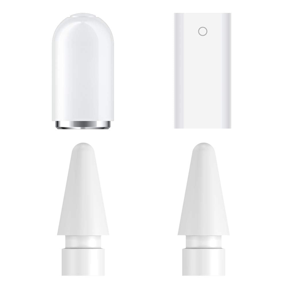 [Australia - AusPower] - APETOO Compatible with Apple Pencil Tip and Cap Replacement/ Charging Adapter for Apple Pencil 1st Generation, 4 Pack for Apple Pencil Cap Magnetic/ iPencil Charger/ iPencil Nibs for iPad Pro Pencil 