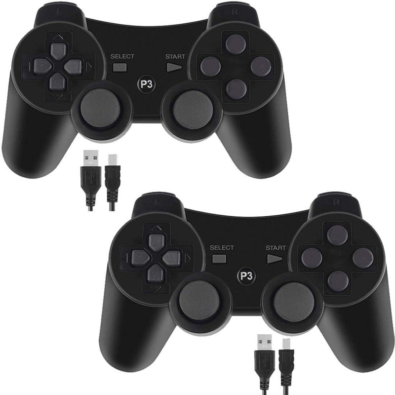 [Australia - AusPower] - PS3 Controller Wireless for Playstation 3 Dual Shock (Pack of 2,Black) Black and Black 