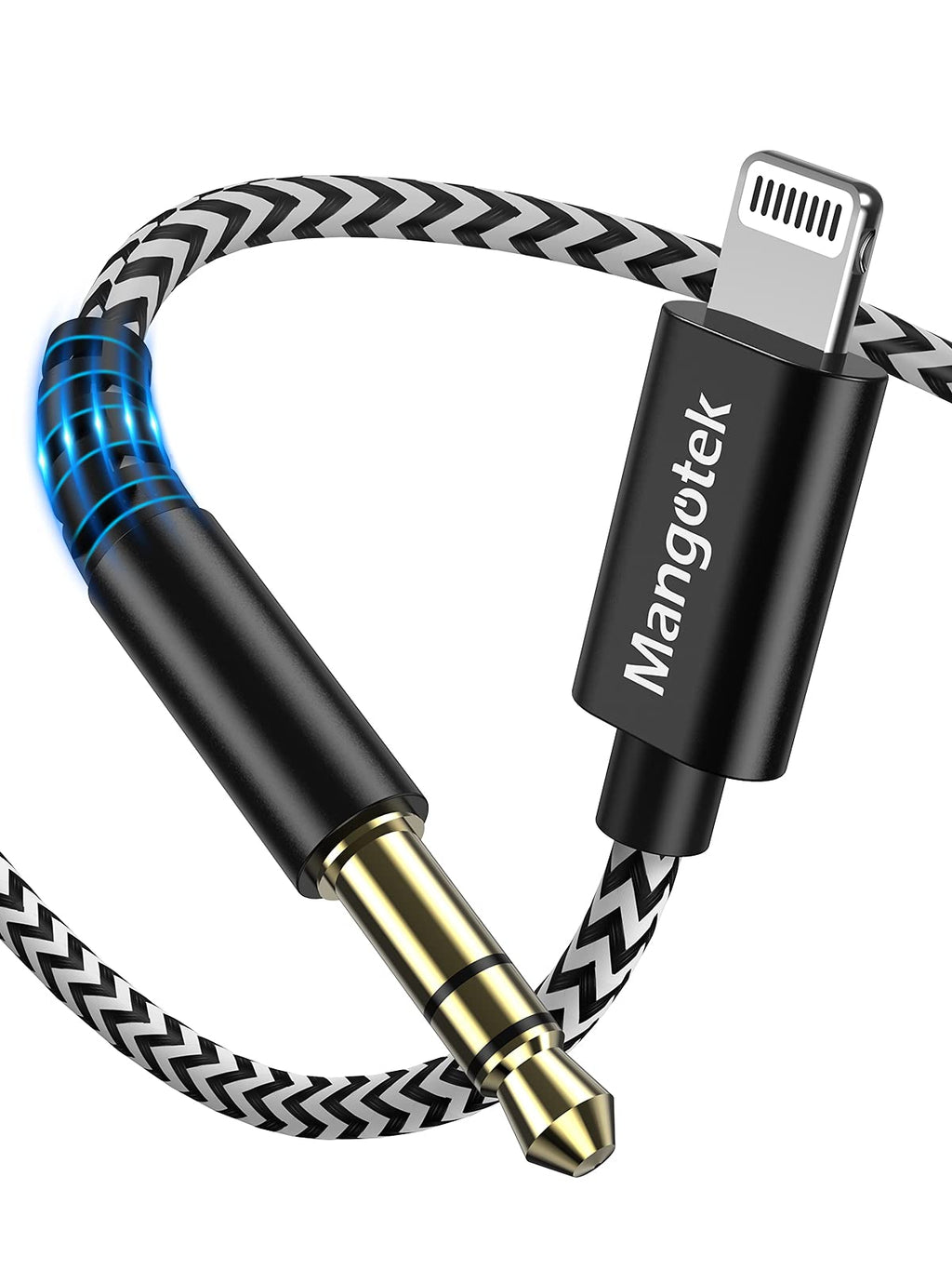 [Australia - AusPower] - Lightning to 3.5mm Car Audio Cable 6.6ft/2M for Microphone, Apple MFi Certified Headphone Jack Adapter Male Aux Audio Cable Compatible with Apple iPhone iPhone 12/12 mini/12 Pro Max/11/XR/XS/Pro/Max. 