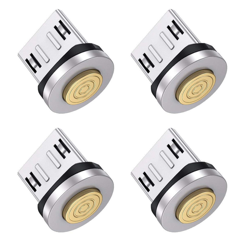 [Australia - AusPower] - Melonboy Micro USB Magnetic Phone Cable Adapter [4-Pack], 3A Fast Magnetic Connector Tip Heads 360° Rotating Magnetic Plug for Micro USB Device 