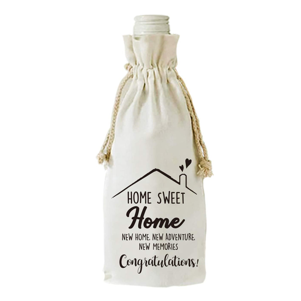[Australia - AusPower] - YouFangworkshop Home Sweet Home Double Sided Design Cotton Burlap Wine Bags, Wine Bottle Gift Bags for Housewarming Party decoration hostess Gift 