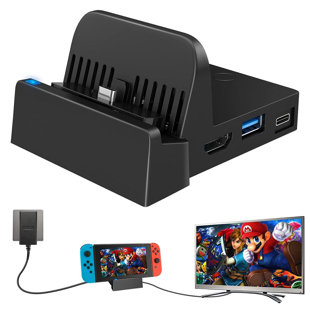 [Australia - AusPower] - TV Docking Station for Nintendo Switch, WEGWANG Portable TV Dock Station Replacement for Official Nintendo Switch with HDMI and USB 3.0 Port 