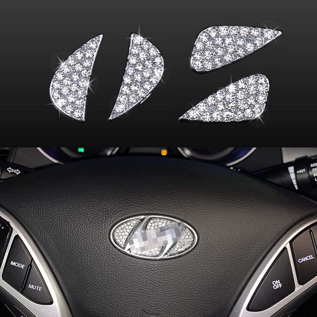 [Australia - AusPower] - Bling Bling Car Steering Wheel Decorative Accessories Interior Diamond Stickers Rhinestone Decals Cover Compatible For Hyundai Compatible with Hyundai 