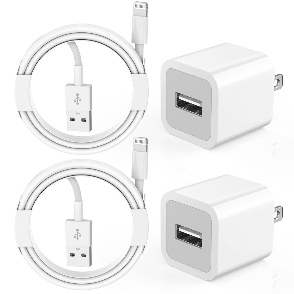 [Australia - AusPower] - [Apple MFi Certified] iPhone Charger, 2Pack Apple iPhone Charging USB Wall Fast Charger Adapter Travel Plug Block Lightning Cable Cord for iPhone 13/12/11 Pro Max/XS MAX/XR/XS/X/8/7 Plus iPad AirPods 