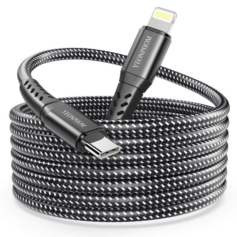[Australia - AusPower] - USB C to Lightning Cable 10ft, YEONPHOM MFi Certified Type C to Lightning Cable Extra Long iPhone Charger Cord Power Delivery Fast Charging for iPhone 13 12 Pro Max/Mini/11 Pro Max/XS MAX/XR/X/8/SE 