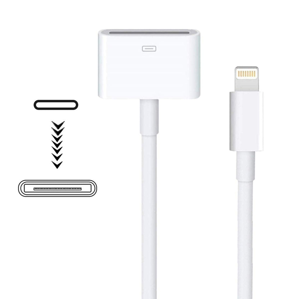 [Australia - AusPower] - Apple Lightning to 30 Pin Adapter,MFi Certified 8 Pin Male to 30 Pin Female Connector Converter with iPhone Lightning Charger Cable Cord Compatible iPhone 12 11 X 8 7 6P 5S 4S 4 3 3G/iPad/iPod White 
