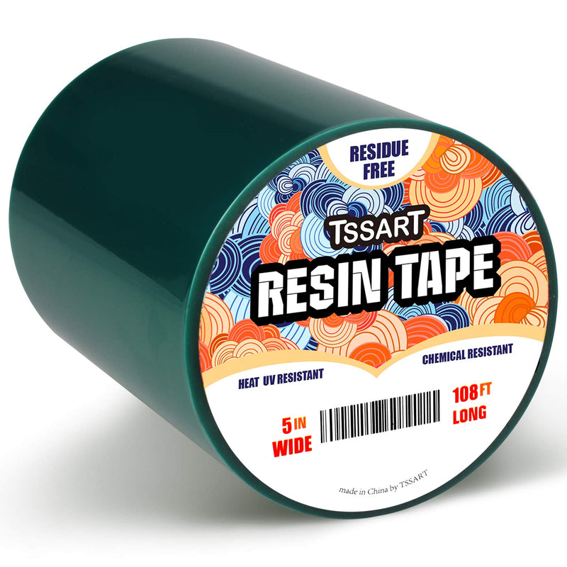 [Australia - AusPower] - TSSART Resin Tape for Epoxy Resin Molding - Thermal Silicone Adhesive Tape, Oxidation and High Temperature Resistance Easy Peeling, Epoxy Release Tape for River Tables - 5 inch Wide 108FT Long 