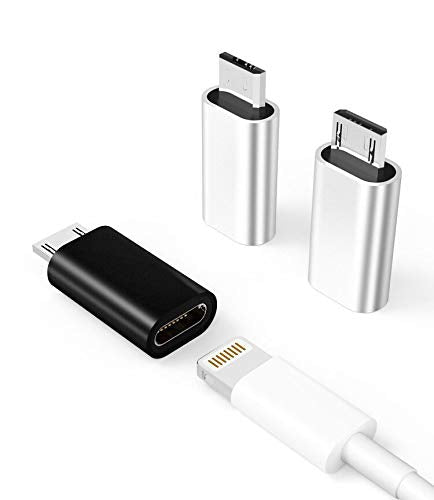 [Australia - AusPower] - 3-Pack,Micro USB to Lightning Adapter,Lightning Female to Microusb Male Adapter for Apple iPhone 5s 6 6s 7 8 Plus se2 x xr xs 11 12 Mini max pro Ipad Connector Converter Port 