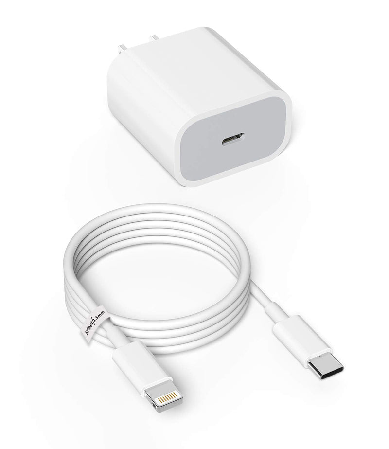 [Australia - AusPower] - 20W Watt Power Charging Adapter Lightning to USB C Fast PD Wall Charger Block With 5ft Cable Quick Box Compatible for IPhone 11 12 PRO MAX MINI XS XR SE2 X 8Plus Ipad ARI Airpod Cord Samsung Type Plug 