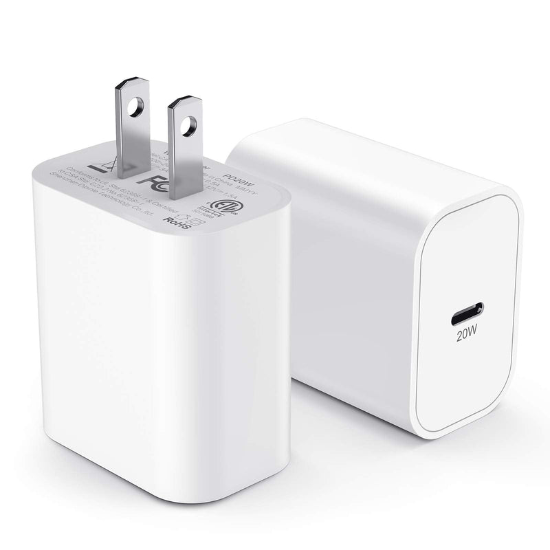 [Australia - AusPower] - iPhone 12 Charger Block MFI Certified 2Pack 20W Fast USB C Wall Charging Power Adapter Plug for Apple iPhone 13/12/12 Mini/12 Pro Max/11/ iPad Pro USB-C Charge Brick 