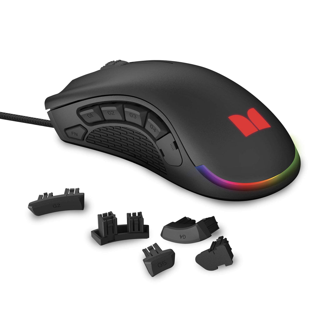 [Australia - AusPower] - Monster Alpha 9.0 RGB Wired Gaming Mouse, Customizable Buttons, Programmable LED Lighting, True 16,000 Adjustable DPI, Ergonomic Optical PC Gaming Mouse with Customizable Software – for PC Gaming 