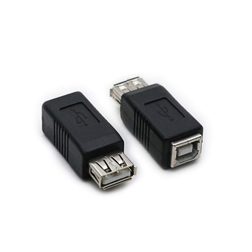 [Australia - AusPower] - 2 Pack USB 2.0 AF/BF Plug Type A Female to Type B Female Adapter Connector Converter Compatible with Laptop Computer Hard Drive Printer Camera 