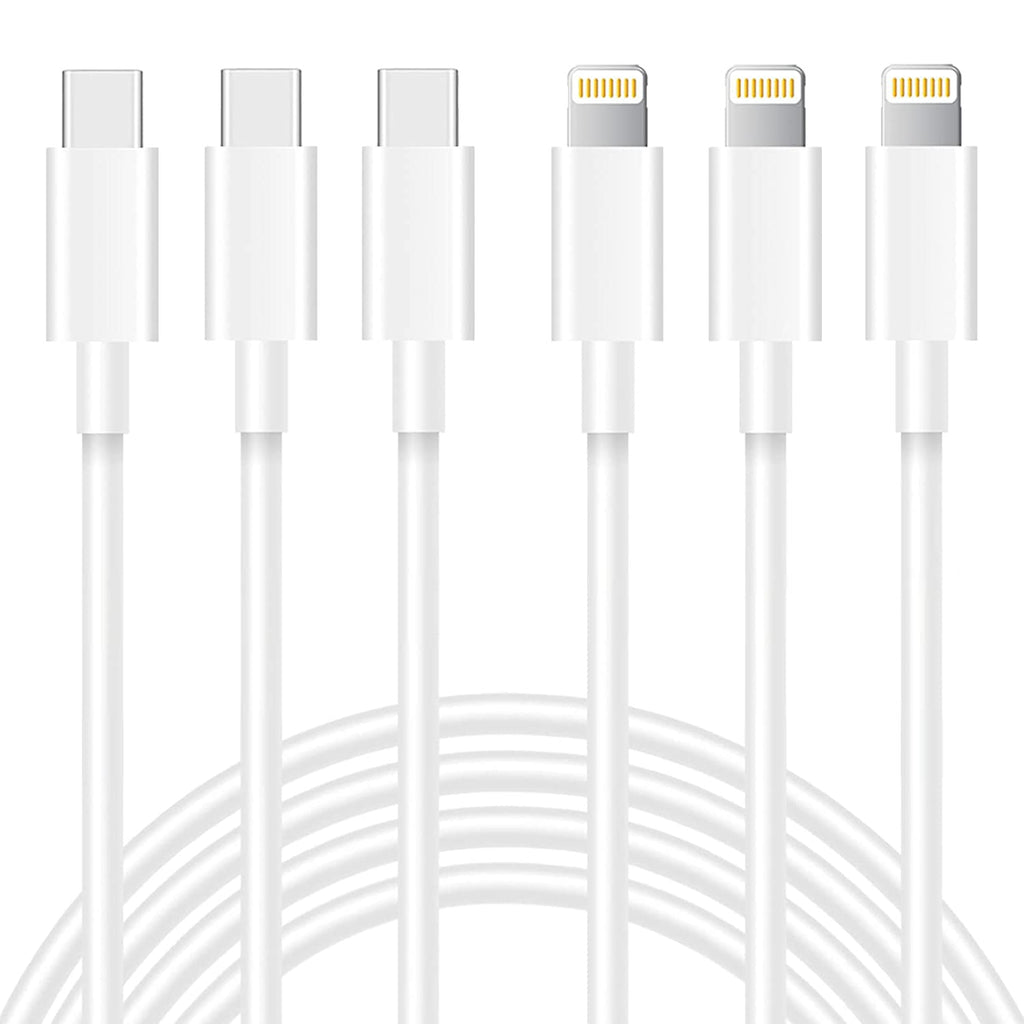 [Australia - AusPower] - USB C to Lightning Cable, [Apple MFi Certified] 3Pack 6FT iPhone Fast Charger Cable USB-C Power Delivery Type C Charging Cord Compatible with iPhone 13 12 Pro Max Mini 11 XS XR X 8 Plus iPad 