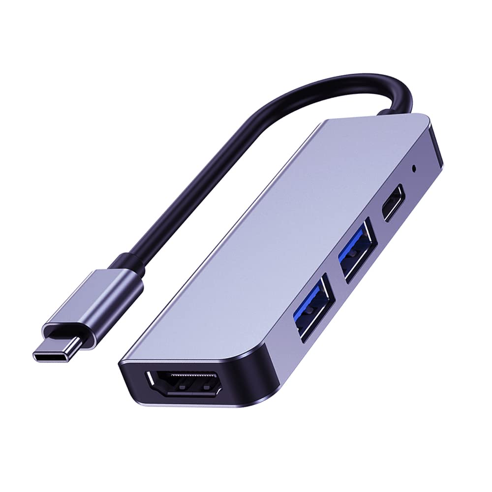 [Australia - AusPower] - USB C Hub HDMI Adapter, QCEs 4 in 1 Type C to HDMI & USB Hub with 4K HDMI Video 100W PD Charging and 5Gbps USB 3.0 Dongle Compatible with MacBook Pro/Air 2021 iPad Pro, XPS, Samsung Dex, Switch Dock 4in1 