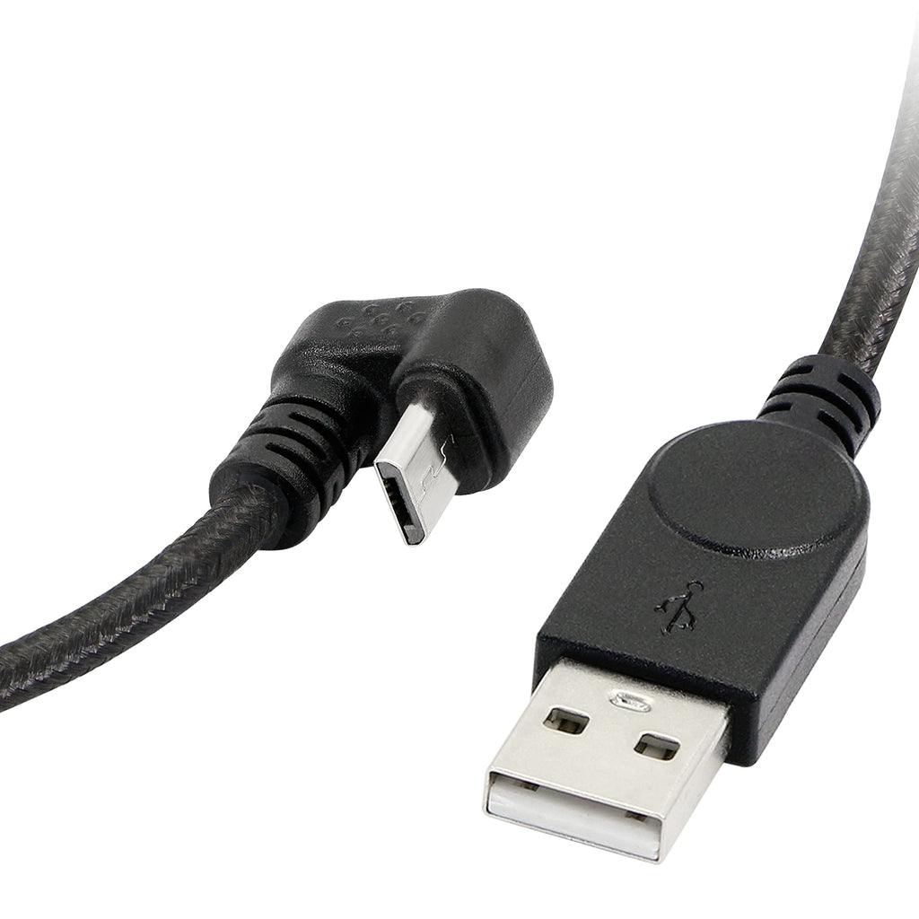 [Australia - AusPower] - GELRHONR Micro USB Cable U Shape,180 Degree Angle USB 5 Pin Nylon Braided Fast Data Sync Charging Cord USB A to USB B Fast Charger Wire for Most Micro USB Devices - Black 4.9Ft/1.5M 