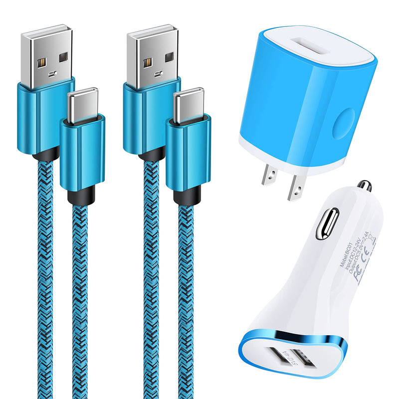 [Australia - AusPower] - USB Fast Charger Kit for Google Pixel 5/4/4a/4XL/3/3a/3XL/2,Pixel Wall Charger Plug + Car Phone Charger + 2X Nylon-Braided Type C to USB A Cable(3ft) 