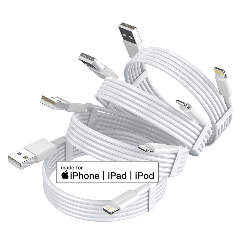 [Australia - AusPower] - 4Pack [Apple MFi Certified] iPhone Charger 6FT Lightning Cable, 6 Feet Long USB Fast Charging Cord for Apple iPhone 13 12 Pro Max 11 XS Xr X 8 7 6 5 iPad Mini Air Pods-2M(Original White) 6.6FT 4PACK White-2 