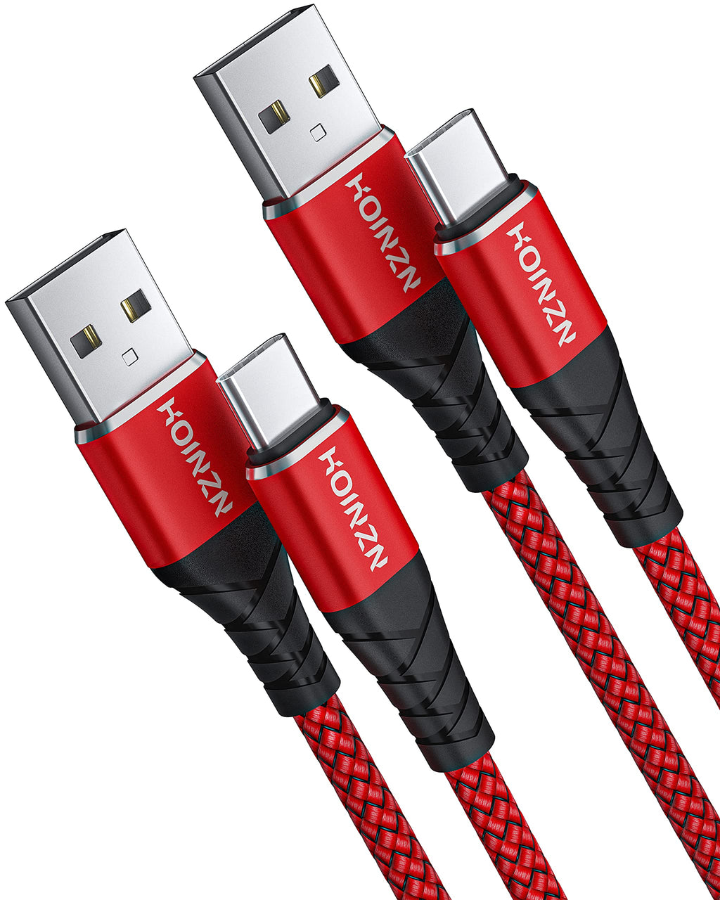 [Australia - AusPower] - New USB Type C Cable 10ft, [2 Pack],USB-A to USB-C Fast Charger Extra Long Durable Nylon Braided Cord Compatible with Samaung Galaxy S10 S9 S8 S20 Plus A51 A11,Note 10 9 8,USB C Charger Cable-red Red 10ft+10ft 