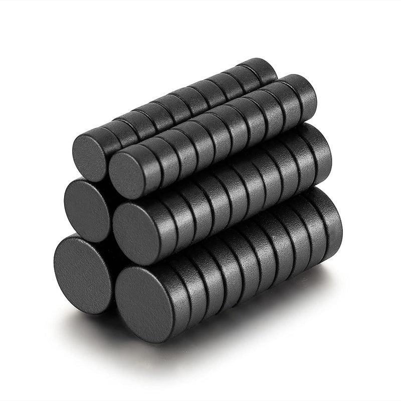 [Australia - AusPower] - MEALOS Magnets, 60pcs Small Magnets 3 Sizes Combo, Tiny Rare Earth Magnets, Mini Magnets for Crafts and Miniatures, Hobby Magnets, Decorative Magnets, Refrigerator Magnets, Matte Black 