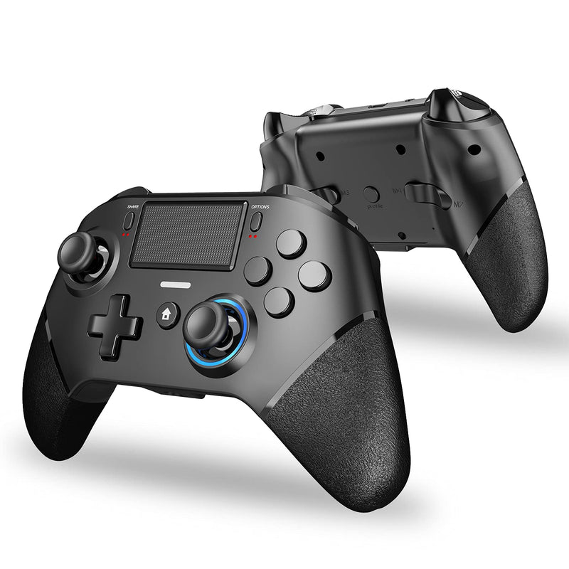 [Australia - AusPower] - GCHT GAMING Wireless Controller for PS4, with Turbo Dual Vibration, Compatible for PS4 Slim/PS4 Pro. Game Joystick Gamepad for PC, Steam, Android and iOS, MAC Bluetooth 5.0 (Dark Black) 