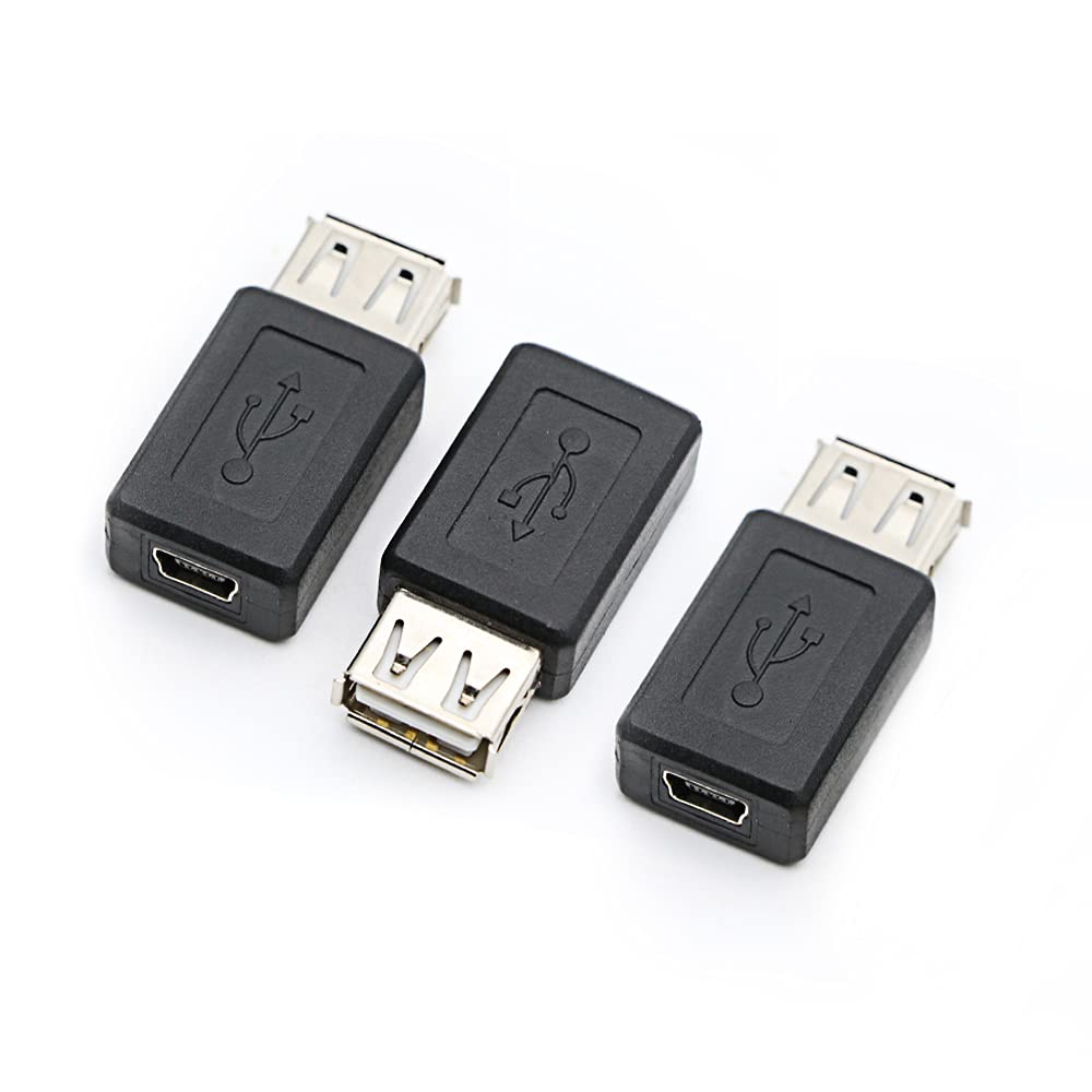[Australia - AusPower] - 3 Pack USB 2.0 A Female to USB B Mini 5 Pin Female Adapter Converter 