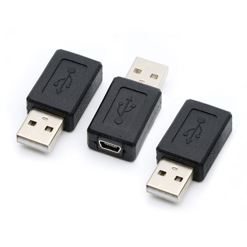 [Australia - AusPower] - 3 Pack USB 2.0 A Male to USB B Mini 5 Pin Female Adapter Converter 