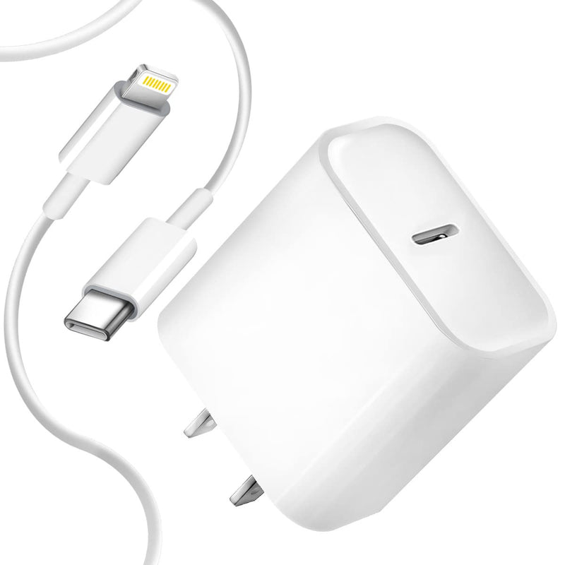[Australia - AusPower] - iPhone 13 12 Fast Charger,[Apple MFi Certified] Fast Charging 20W PD USB C Wall Charger Adaptor with 6FT Type-C to Lightning Cable Compatible with iPhone 13 12 Mini Pro Max 11 XS XR X 8Plus and More USB-C Charger+6FT 