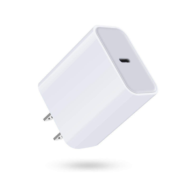 [Australia - AusPower] - iPhone Charger Box, 20W USB-C Power Adapter Fast PD Charger Brick Plug Type C Cube Compatible with iPhone 13 12 mini/11 Pro Max XS XR SE 8Plus Samsung Galaxy S21 S20 S10e Pixel 5 4 3a XL LG White 