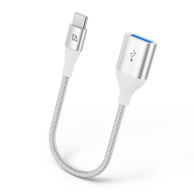 [Australia - AusPower] - Teleadapt Type C to USB Adapter, 10Gbps USB C to USB A Adapter for Galaxy S20/S10/S9, USB C to USB OTG Cable, USB C Male to USB 3.1 Female OTG Adapter Compatible for New MacBook Pro, iPad Air 2020 White Silver 