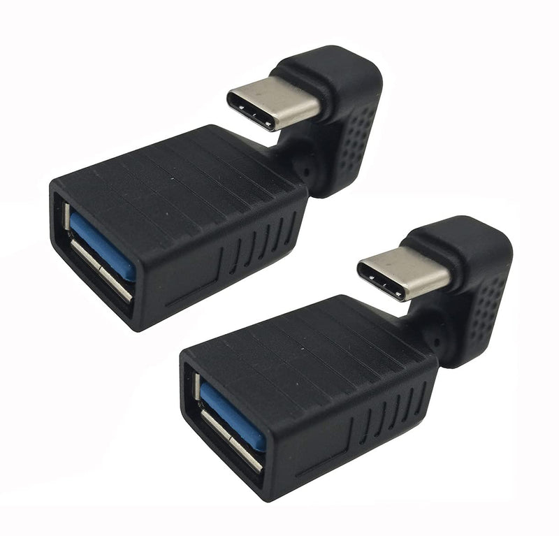 [Australia - AusPower] - Traovien USB C 180 Degree Adapter, (2 Pack) USB Type C U Shape Adapter,180 Degree USB C Male to USB 3.0 A Female Adapter Convertor Extension for Laptop, Tablet, Mobile Phone 