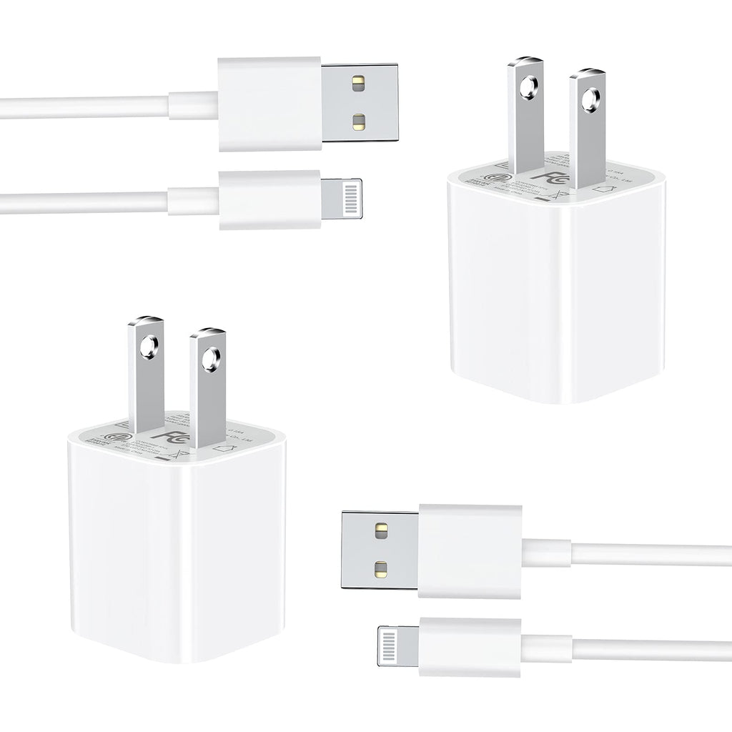 [Australia - AusPower] - [Apple MFi Certified] iPhone Charger, KYOHAYA Original 2 Pack USB Power Wall Fast Charger Travel Plug with Lightning to USB Quick Charging Data Sync Transfer Cable Compatible for iPhone/iPad/AirPods White 