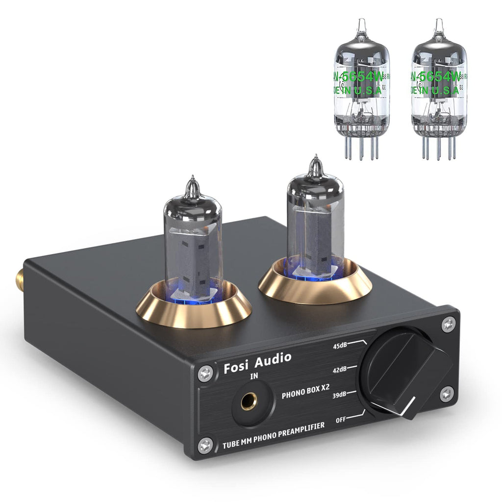 [Australia - AusPower] - Fosi Audio Box X2 Phono Preamp MM 5654W Vacuum Tube Turntable Preamplifier Mini Hi-Fi Stereo Audio Pre-Amplifier with DC 12V Power Supply for Home Audio System 