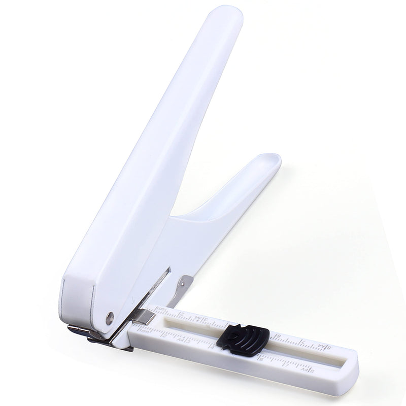 [Australia - AusPower] - GELRHONR Hole Puncher with Ruler,Single Hole Paper Punch,20 Sheets Punch Capacity, Hand Hole Puncher Low Force one Hole, 1/4" Holes,for Paper, Chipboard, Index Cards(White) 