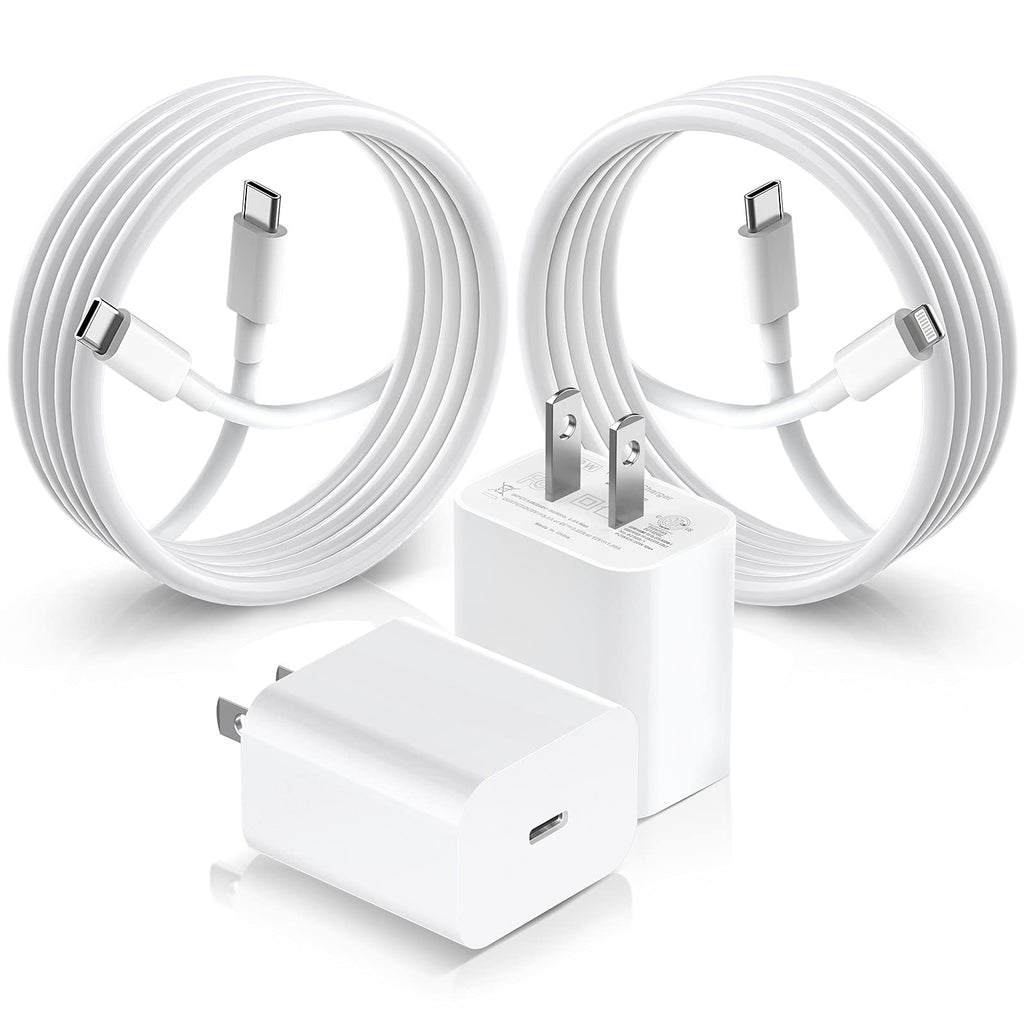 [Australia - AusPower] - 【Apple MFi Certified】iPhone Fast Charger 2 Pack, 20W Power Delivery Wall Charger with USB C to C Cable&USB C to Lightning Cable 6.6FT, Adapter for iPhone 13/13 Mini/13 Pro/13 Pro Max/12/11/XS/iPad. USB C to C& USB C to Lightning Cable 