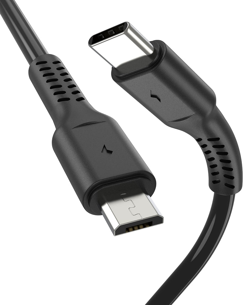 [Australia - AusPower] - 1ft USB C to Micro USB OTG Cable Short, 2 Pack Type C to Micro USB (Micro-B) Charger Cord Charging & Sync Compatible with MacBook Pro Air Galaxy S20, S8, S9, S10, Pixel 3 XL, 2 XL and More 1 Foot 