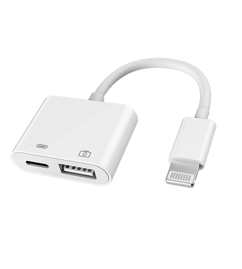 [Australia - AusPower] - Lightning to USB Camera Adapter, [Apple MFi Certified] Lightning to USB Female OTG Adapter with Charging Port Compatible for iPhone/iPad/Card Reader/USB Flash Drive/Keyboard/Mouse, Plug and Play 