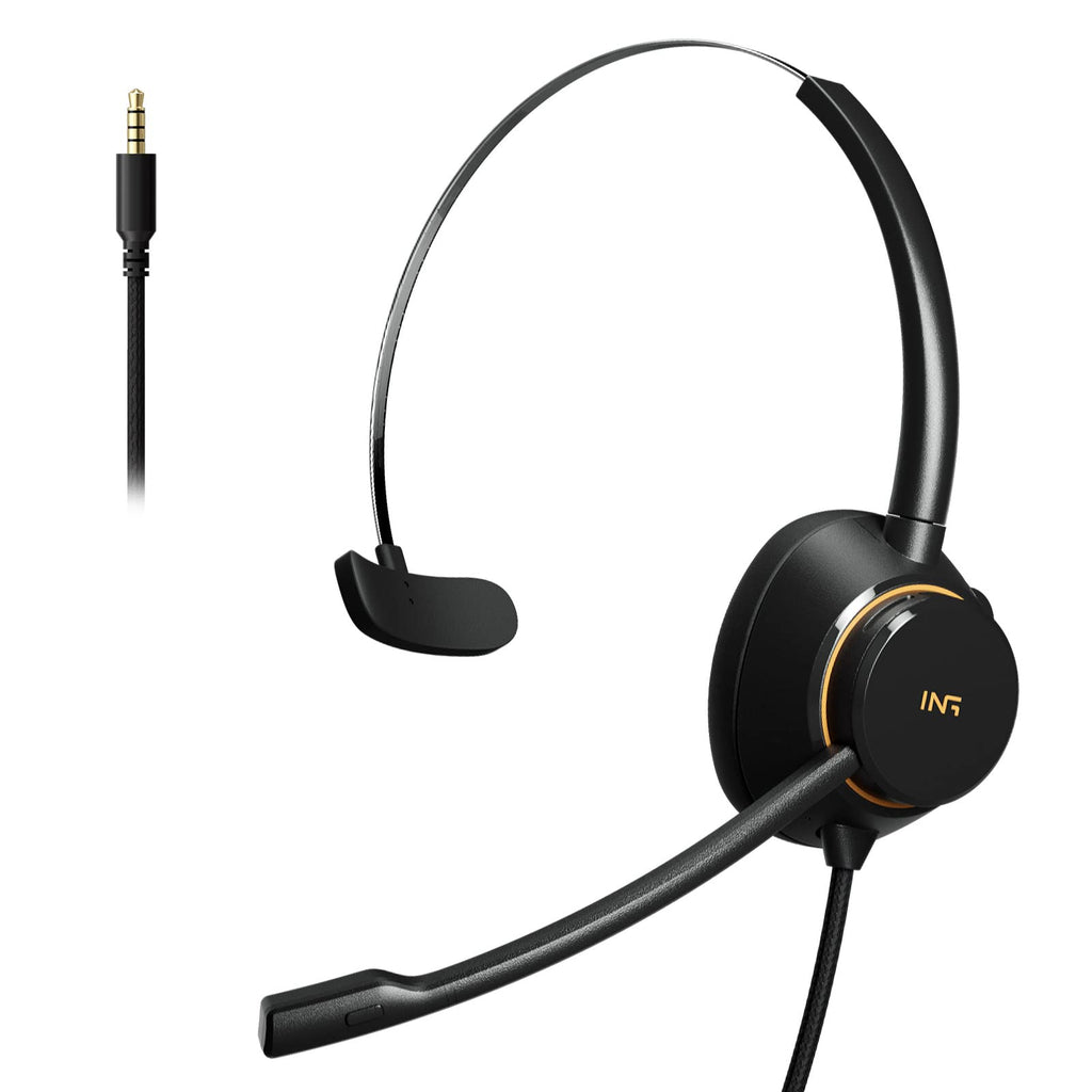 [Australia - AusPower] - Phone Headset, 3.5mm Call Center Headset with Noise Cancelling Mic, Ultra Comfort Wired Computer Headset with Mute for Business Skype, Zoom, Call Center, Office, Home 3.5 mm 
