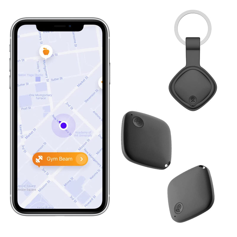 [Australia - AusPower] - Key Finder Smart Item Tracker - Ultra-Slim Locator with Key Chain for Luggage, Wallet, Remote and More 2 Pack Available for iOS 